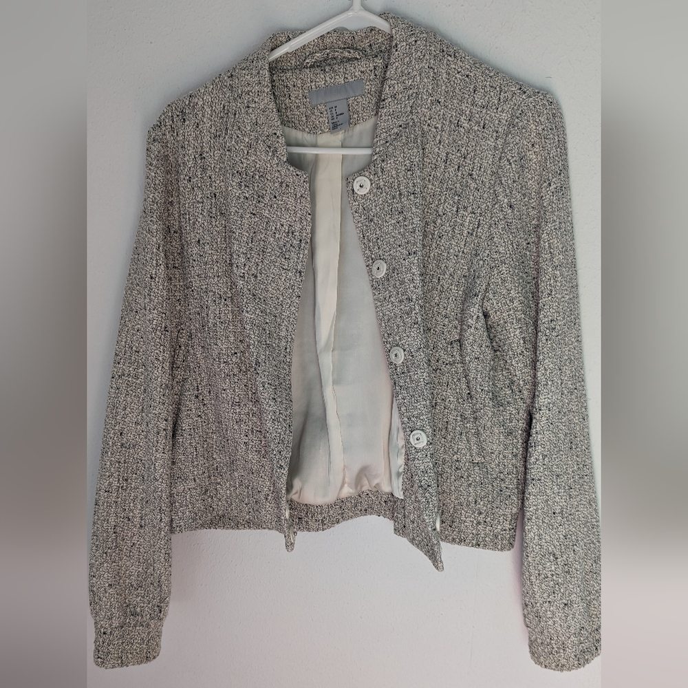 Black and white tweed jacket, H&M, size 8